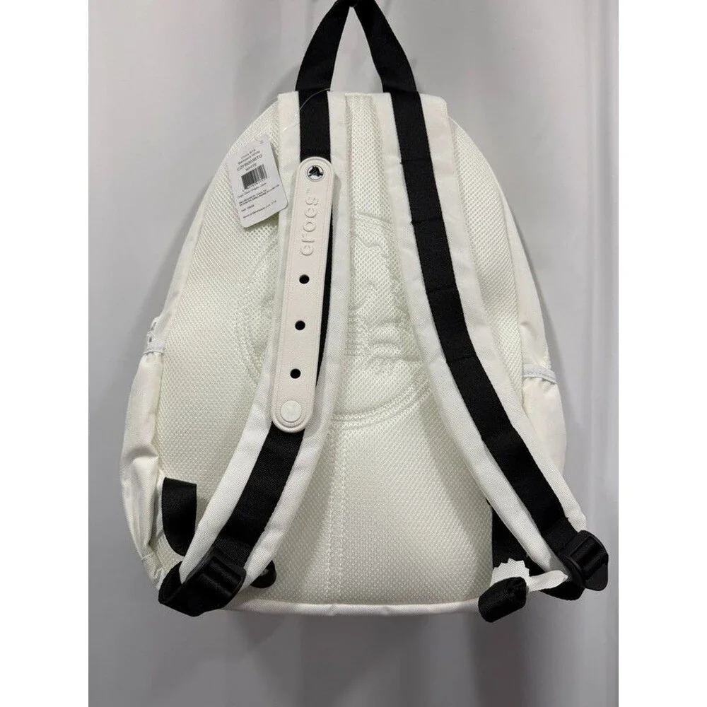 Crocs White Backpack Nylon Charms New With Tags